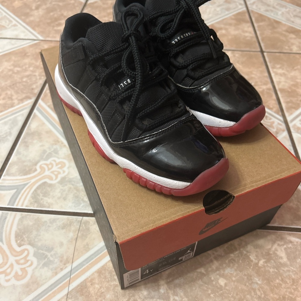 Youth Air Jordan 11 Retro Low GS Black/Varsity Red FV5121 006 Size 4Y